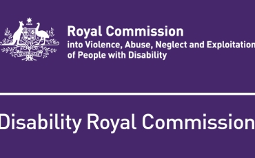 Disability Royal Commission text on purple background