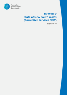 Cover of Australian Human Rights Commission report, Mr Watt v State of NSW.